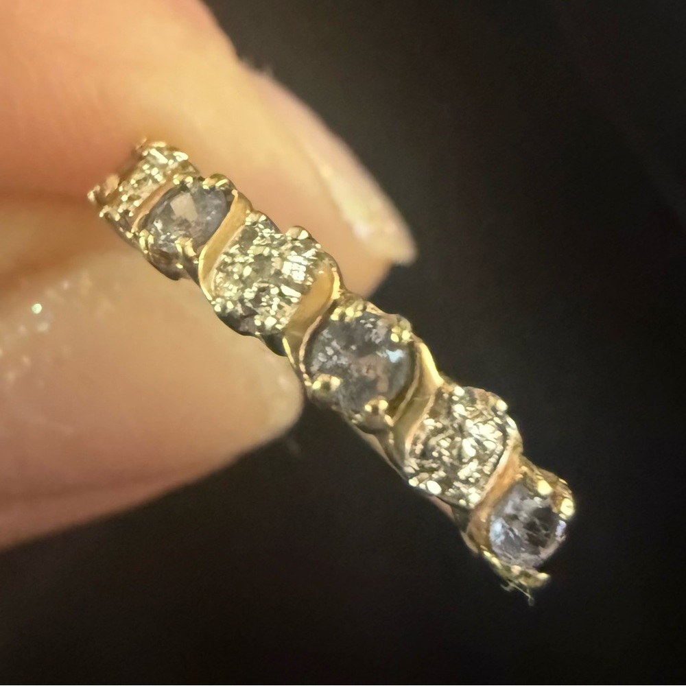 NWOT: 10K Yellow Gold Amethyst & CZ Ring - Picture 3 of 6